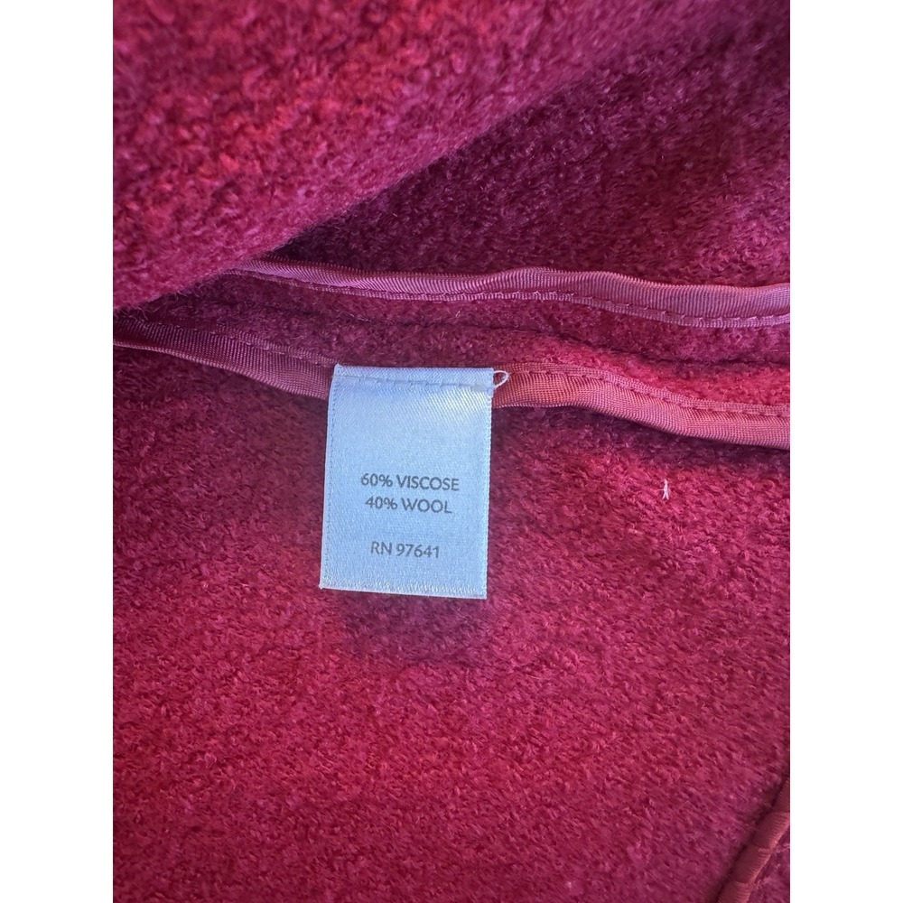 J Jill Raspberry Jacket Blazer Boiled Wool Blend Pockets Snap Front XL Fall - Picture 8 of 16
